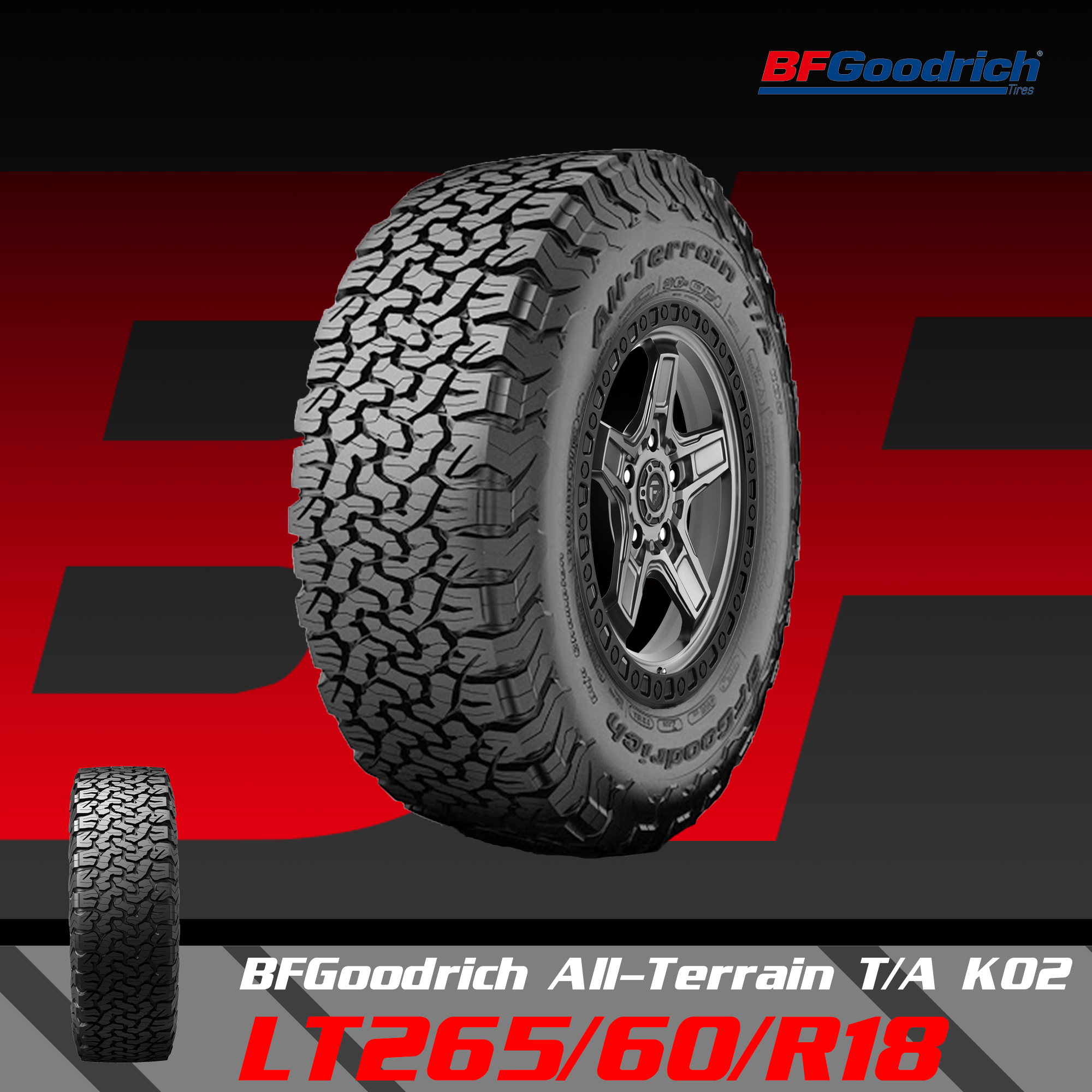 Lốp xe BF Goodrich All-Terrain KO2 265/60R18 chính hãng giá tốt tại Auto365 Bình Dương