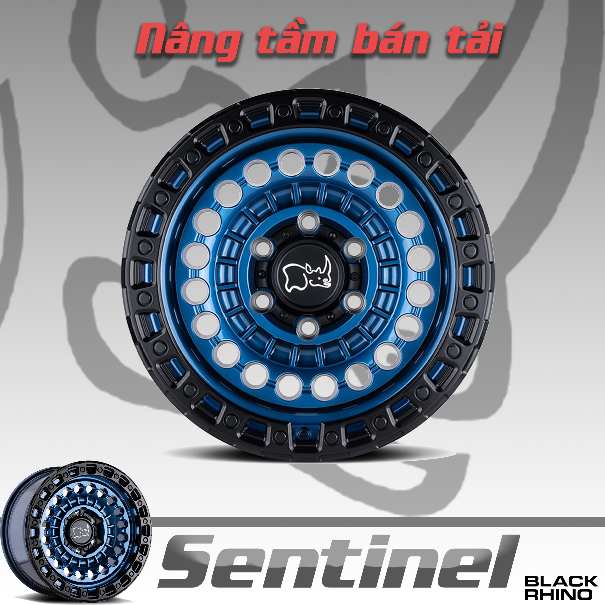 Mâm Black Rhino Sentinel Cobalt Blue 17 inch - Xanh Coban
