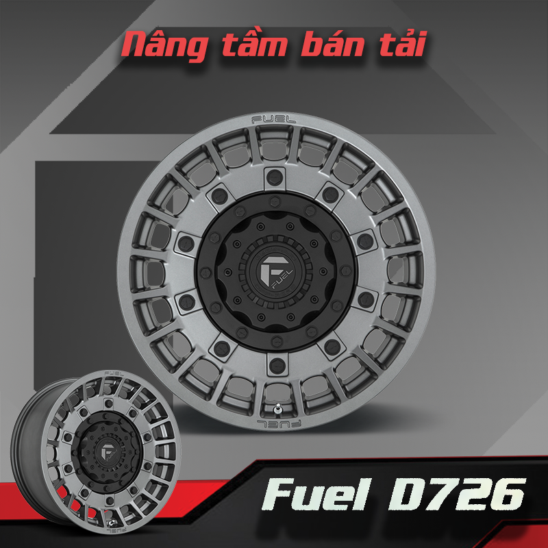 Mâm Fuel Militia D726 17 inch - Xám Anthracite