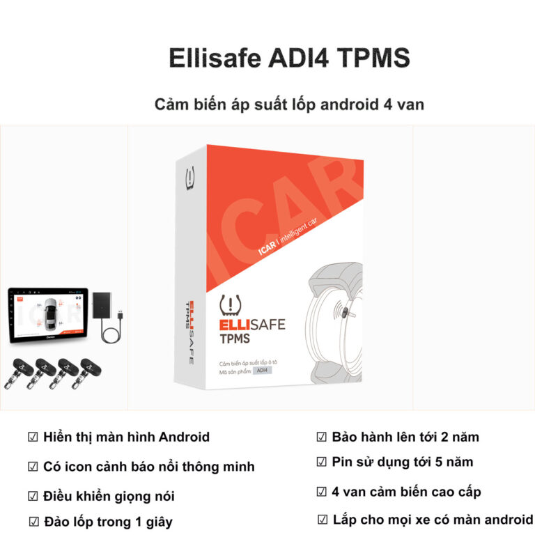 Cảm Biến Áp Suất Lốp Android – Ellisafe ADI4 Kết Nối USB