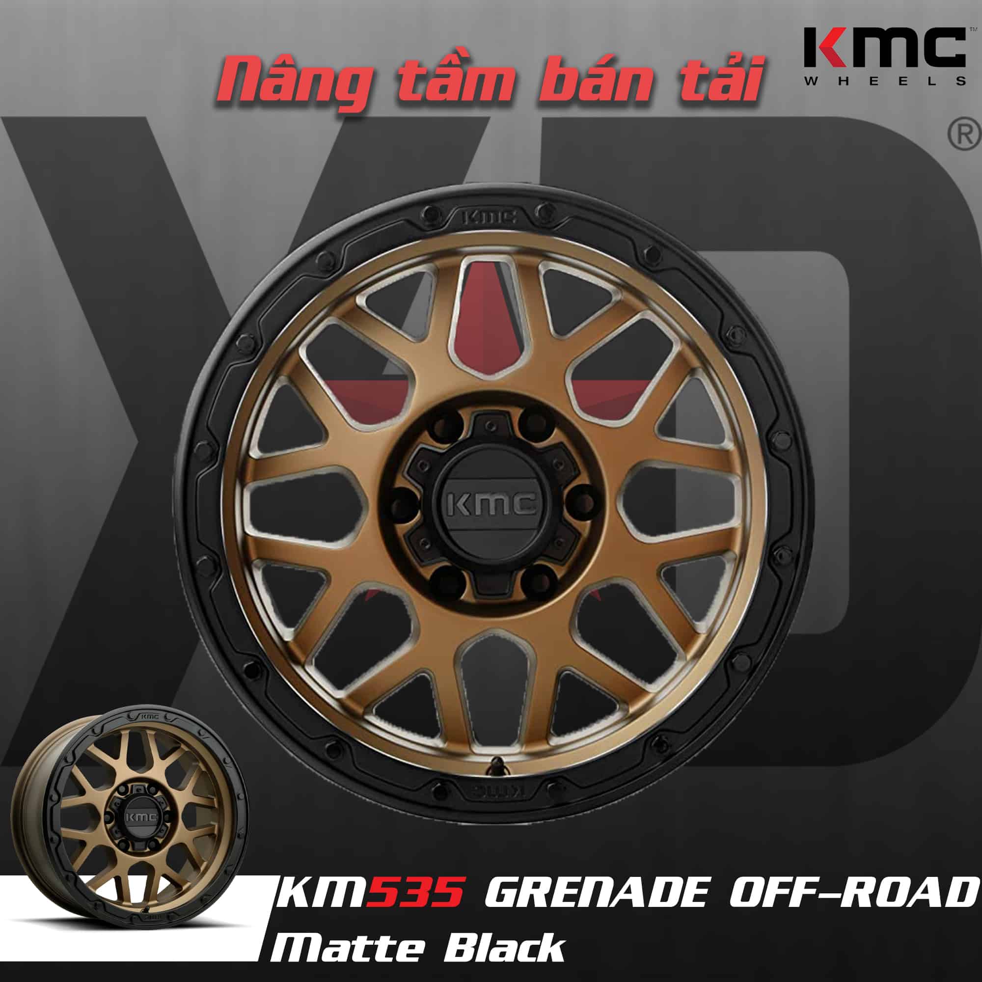 Mâm KMC KM535 Grenade Off-Road Matte Bronze