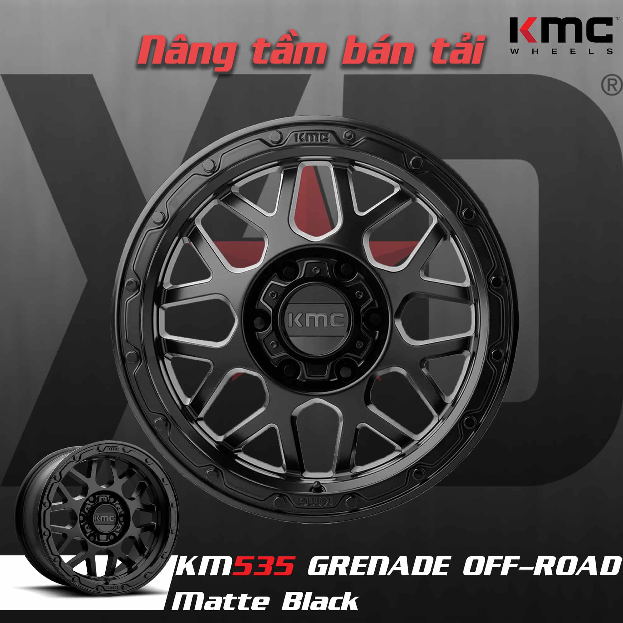 Mâm KMC KM535 Grenade Off-Road Matte Black