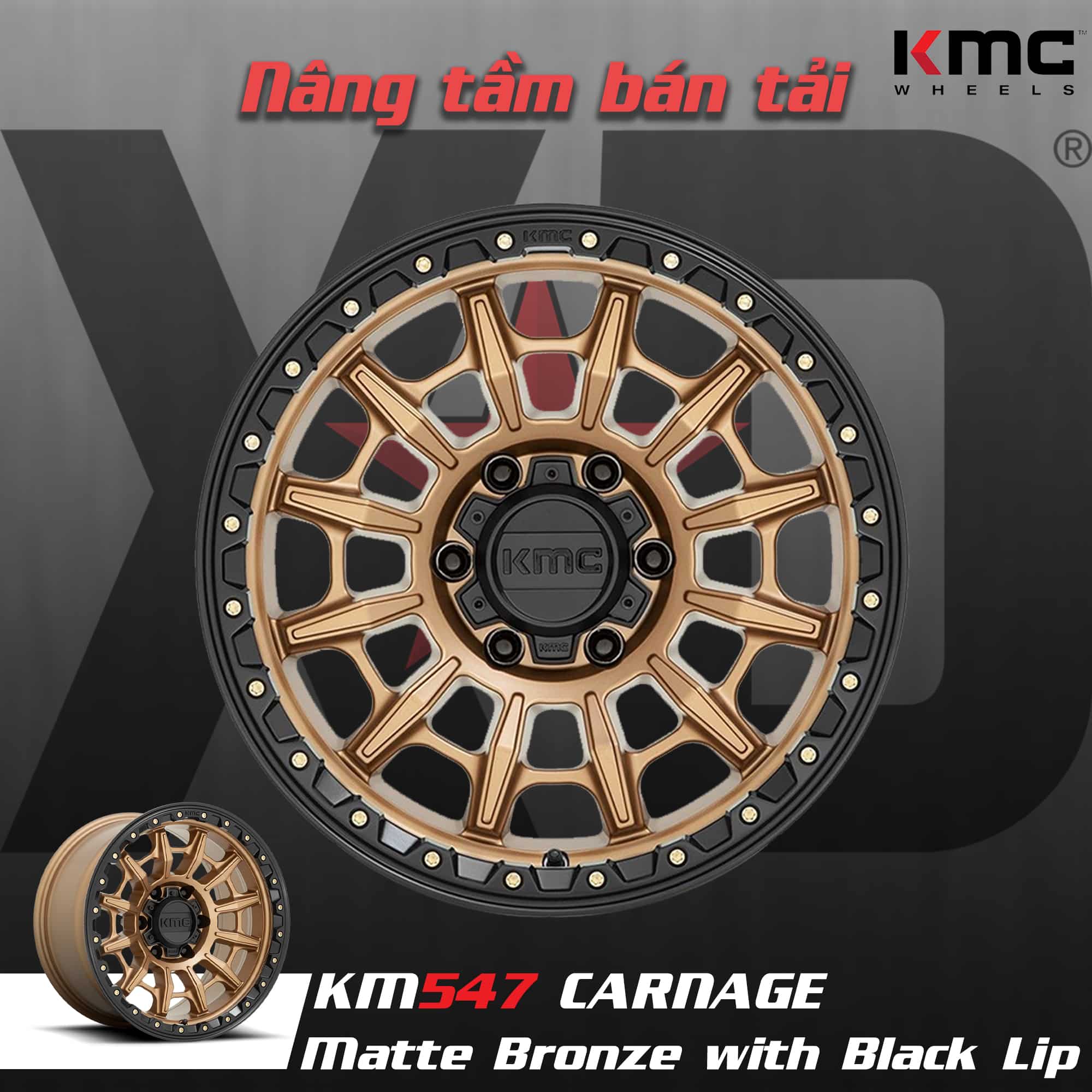 Mâm KMC KM547 Carnage Matte Bronze
