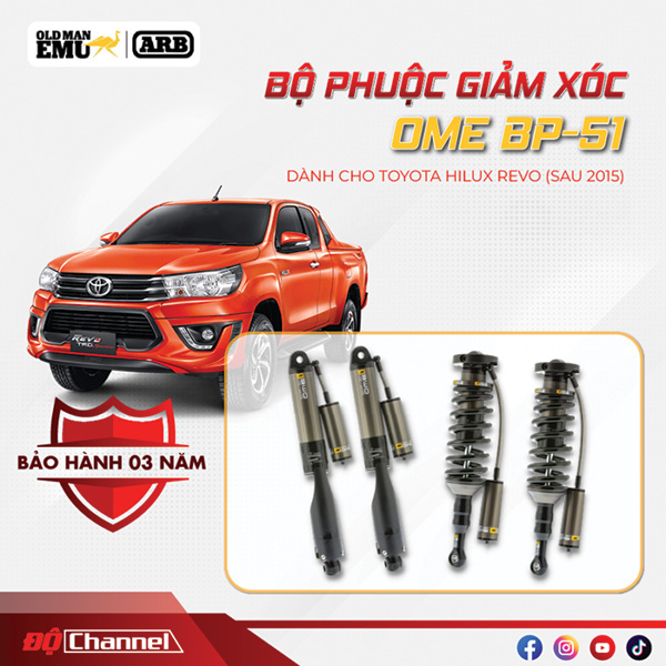 Phuộc BP51 Toyota Hilux Revo/Rocco Sau 2015 | OME BP51