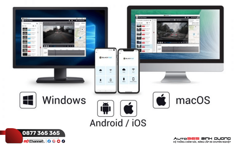 Blackvue Dr750X - 2Ch Truck - Auto365 Bình Dương Theo dõi dễ dàng qua điện thoại. máy tính