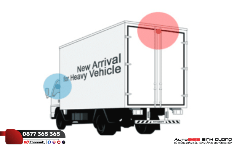 Blackvue Dr750X - 2Ch Truck - Auto365 Bình Dương Vị trí lắp đặt camera trước và sau