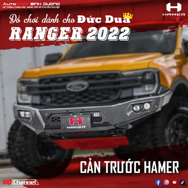 Độ Phụ Kiện Hamer Dành Cho Ranger 2023 Auto365 Bình Dương - Auto365 Bình Dương Cản trước chính là phụ kiện Hamer dành cho Ranger 2023 chất lượng