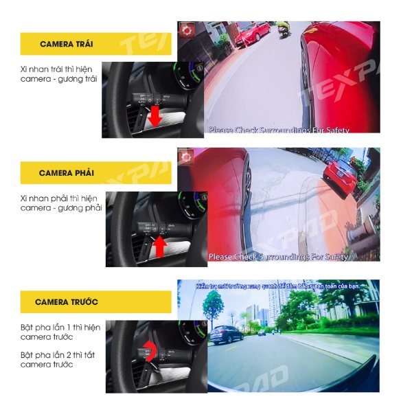 Camera Texpad Zone 3 Plus | Camera Ô Tô 3 Mắt Cao Cấp - Auto365 Bình Dương Cơ thế hoạt động thông minh đến từ chiếc Camera TexPad Zone 3 Plus