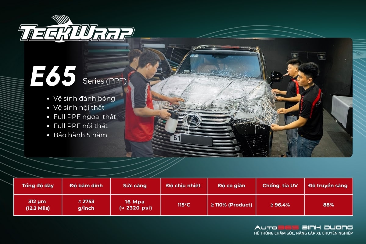 Bảng Giá Dán Ppf Ô Tô Ở Thuận An Mới Nhất Của Teckwrap - Auto365 Bình Dương Thông số kỹ thuật Gói PPF Teckwrap E65