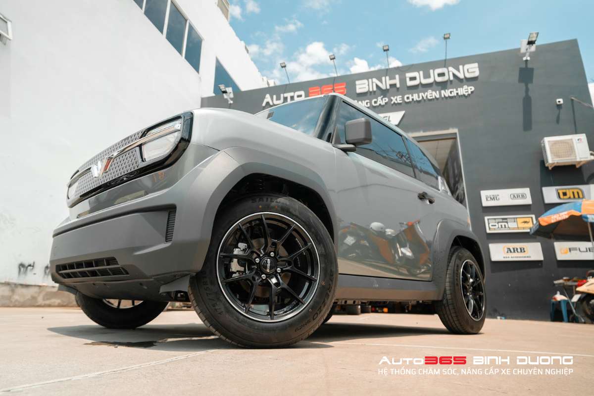 Xe điện Vinfast VF3 trở nên hầm hố, thể thao hơn với bộ mâm độ siêu chất