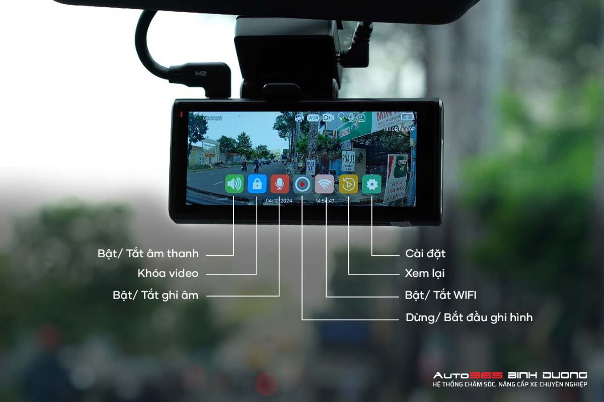 Hướng Dẫn Sử Dụng Cam Vietmap Speedmap M2 Chi Tiết Nhất - Auto365 Bình Dương Các biểu tượng phía dưới hiển thị trên màn hình cam Vietmap Speedmap M2
