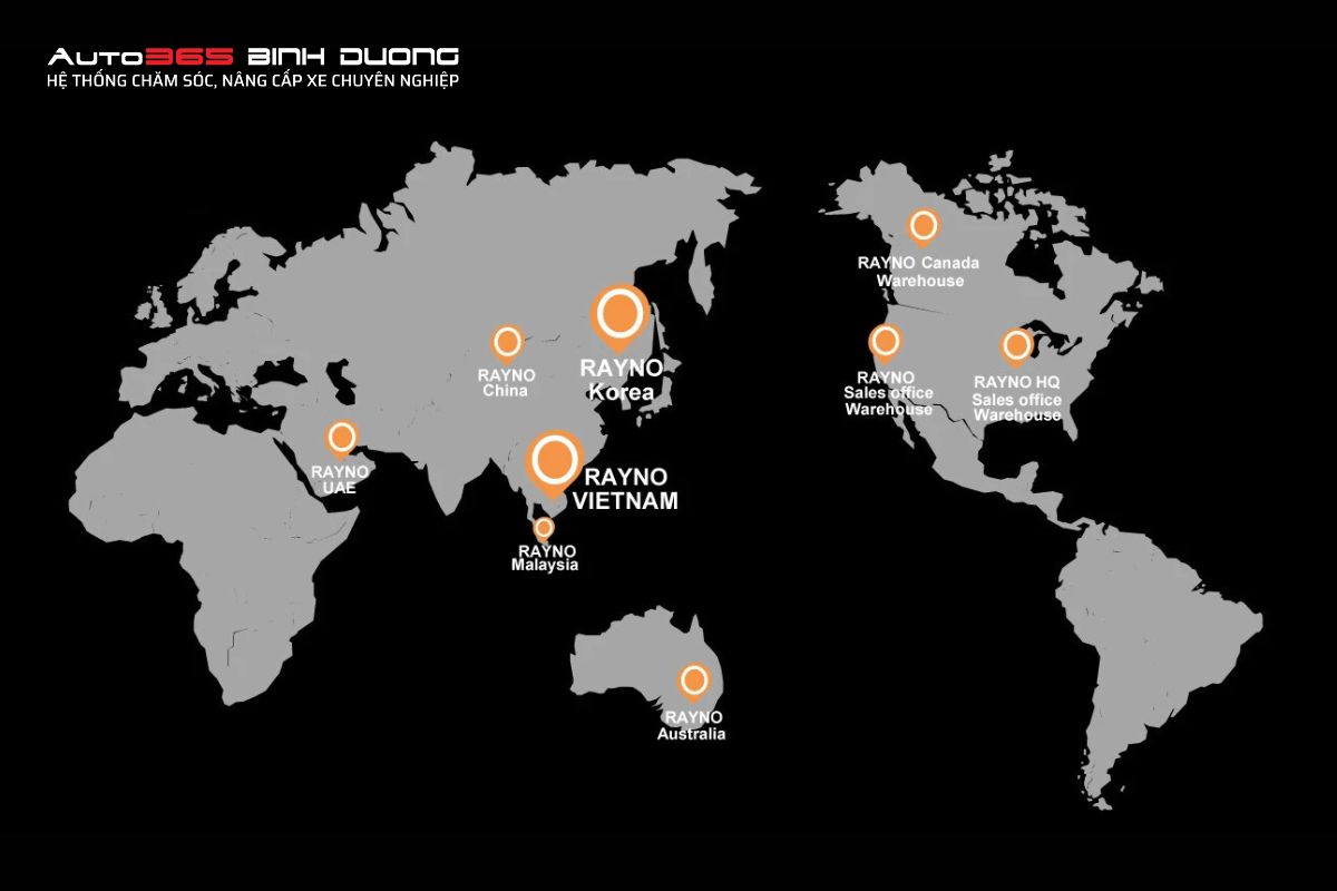 Báo Giá Top 5 Gói Phim Cách Nhiệt Rayno Hot Nhất - Auto365 Bình Dương Rayno có mặt ở nhiều quốc gia lớn với các tiêu chuẩn chất lượng nghiêm ngặt