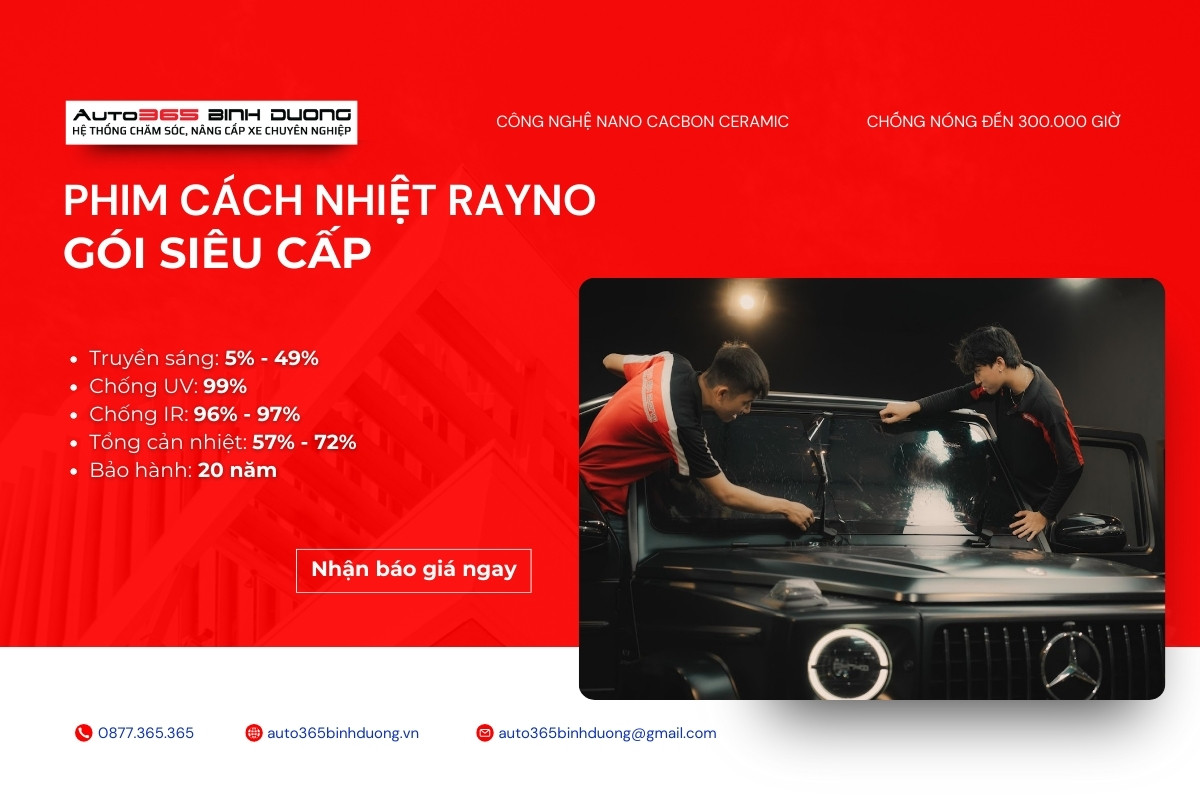 Báo Giá Top 5 Gói Phim Cách Nhiệt Rayno Hot Nhất - Auto365 Bình Dương Thông số kỹ thuật phim cách nhiệt Rayno Gói Siêu cấp.