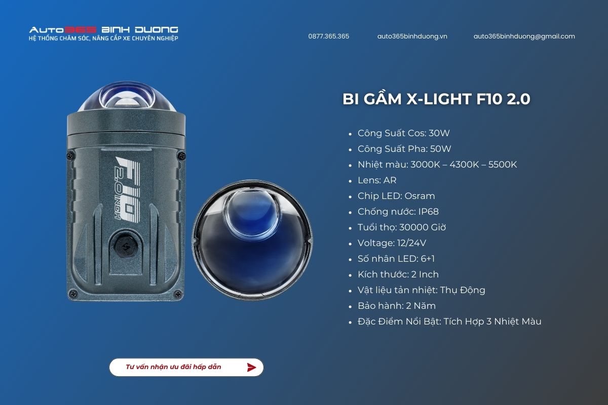 Top 5 Bi Gầm Ô Tô Bình Dương Siêu Hot Cho Anh Em Độ Xe - Auto365 Bình Dương Thông số kỹ thuật Bi Gầm X-Light F10 2.0