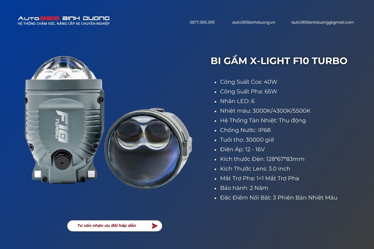Top 5 Bi Gầm Ô Tô Bình Dương Siêu Hot Cho Anh Em Độ Xe - Auto365 Bình Dương Thông số kỹ thuật Bi Gầm X-Light F10 Turbo 2024