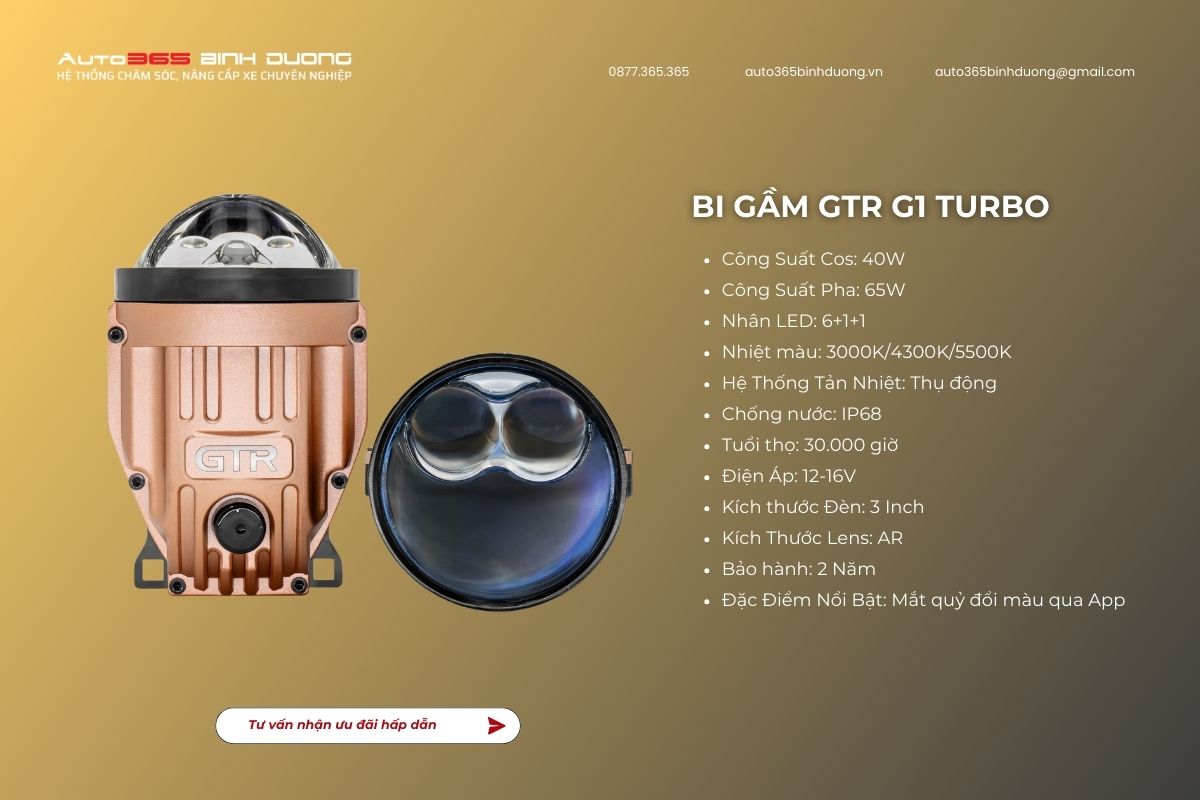 Top 5 Bi Gầm Ô Tô Bình Dương Siêu Hot Cho Anh Em Độ Xe - Auto365 Bình Dương Thông số kỹ thuật Bi Gầm GTR G1 Turbo