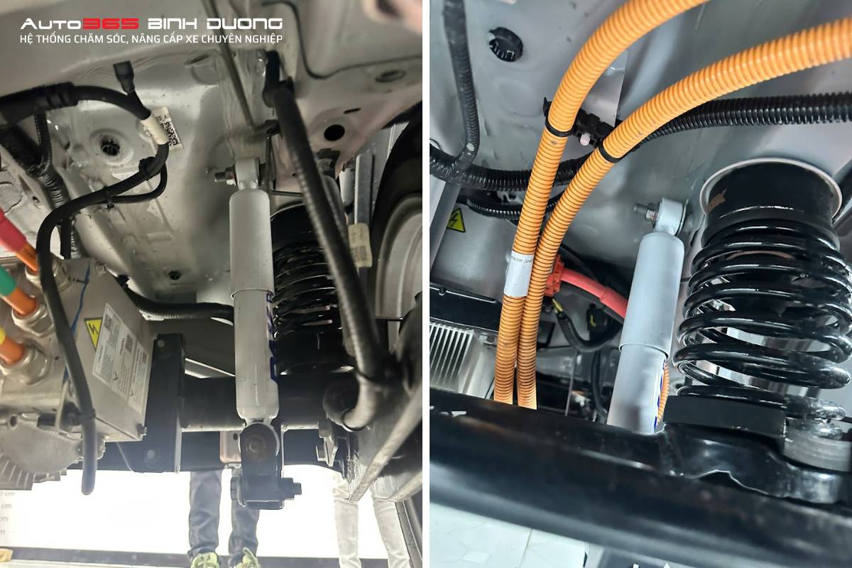 Thêm phuộc sau PNK vào Gói Độ VF3 Hello Kitty để tăng tính an toàn và ổn định khi lái