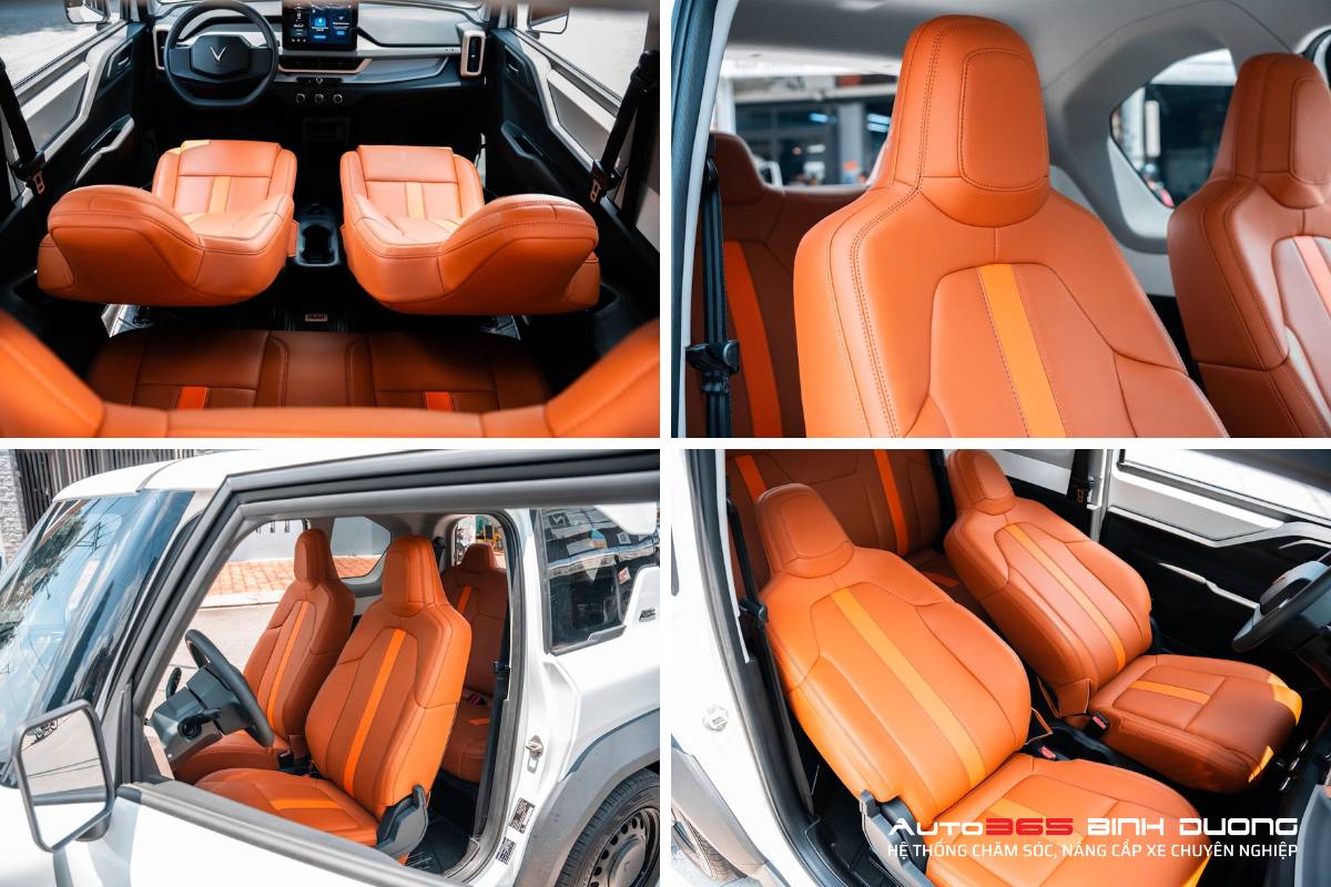 Tổng Hợp 99+ Mẫu Thiết Kế Bọc Da Nội Thất Vf3 Đẹp Hot 2025 - Auto365 Bình Dương Thiết kế bọc ghế da VF3 tone cam năng động, độc đáo
