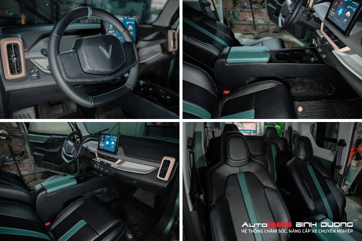 Tổng Hợp 99+ Mẫu Thiết Kế Bọc Da Nội Thất Vf3 Đẹp Hot 2025 - Auto365 Bình Dương Bọc da nội thất VF3 thể thao với màu xanh và đen thiết kế phá cách