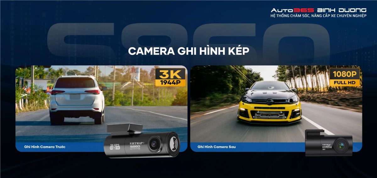 Camera ghi hình kép siêu nét kèm thông tin chi tiết tạo độ, tốc độ, thời gian,...