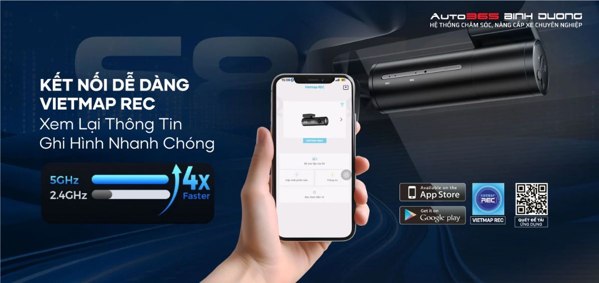 Kết nối VIETMAP REC xem lại thông tin ghi hình nhanh chóng và dễ dàng