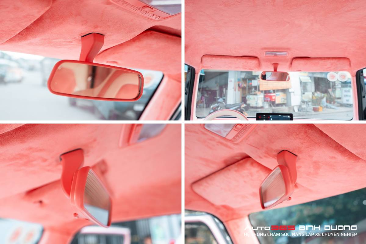 Độ Vf3 Full Hồng Hạc Cho Chị Khách Sành Điệu Ở Bình Dương - Auto365 Bình Dương Thiết kế đổi màu gương chiếu hậu hồng hạc hài hòa với bản độ VF3 Full Hồng