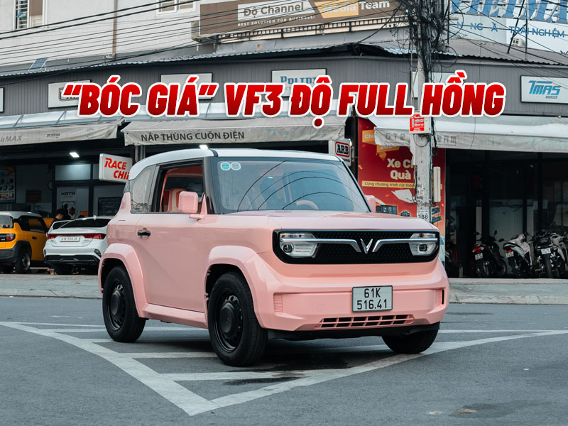 Độ Vf3 Full Hồng Hạc Cho Chị Khách Sành Điệu Ở Bình Dương - Auto365 Bình Dương Độ VF3 Full Hồng Hạc Cho Chị Khách Sành Điệu Ở Bình Dương