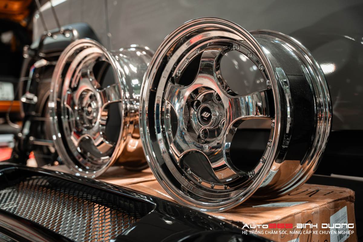 Combo Lên Mâm Độ Đèn Vf3 Cho Anh Khách Ở Bình Dương - Auto365 Bình Dương Bộ Mâm Chrome VF3 ET38