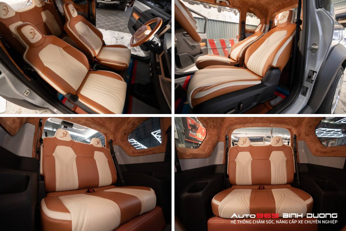 Anh Khách Độ Đổi Màu Nội Thất Vf3 Nâu Kem Tặng &Quot;Chị Nhà&Quot; - Auto365 Bình Dương Đổi màu nội thất VF3 nâu kem với hạng mục bọc ghế da VF3 cao cấp
