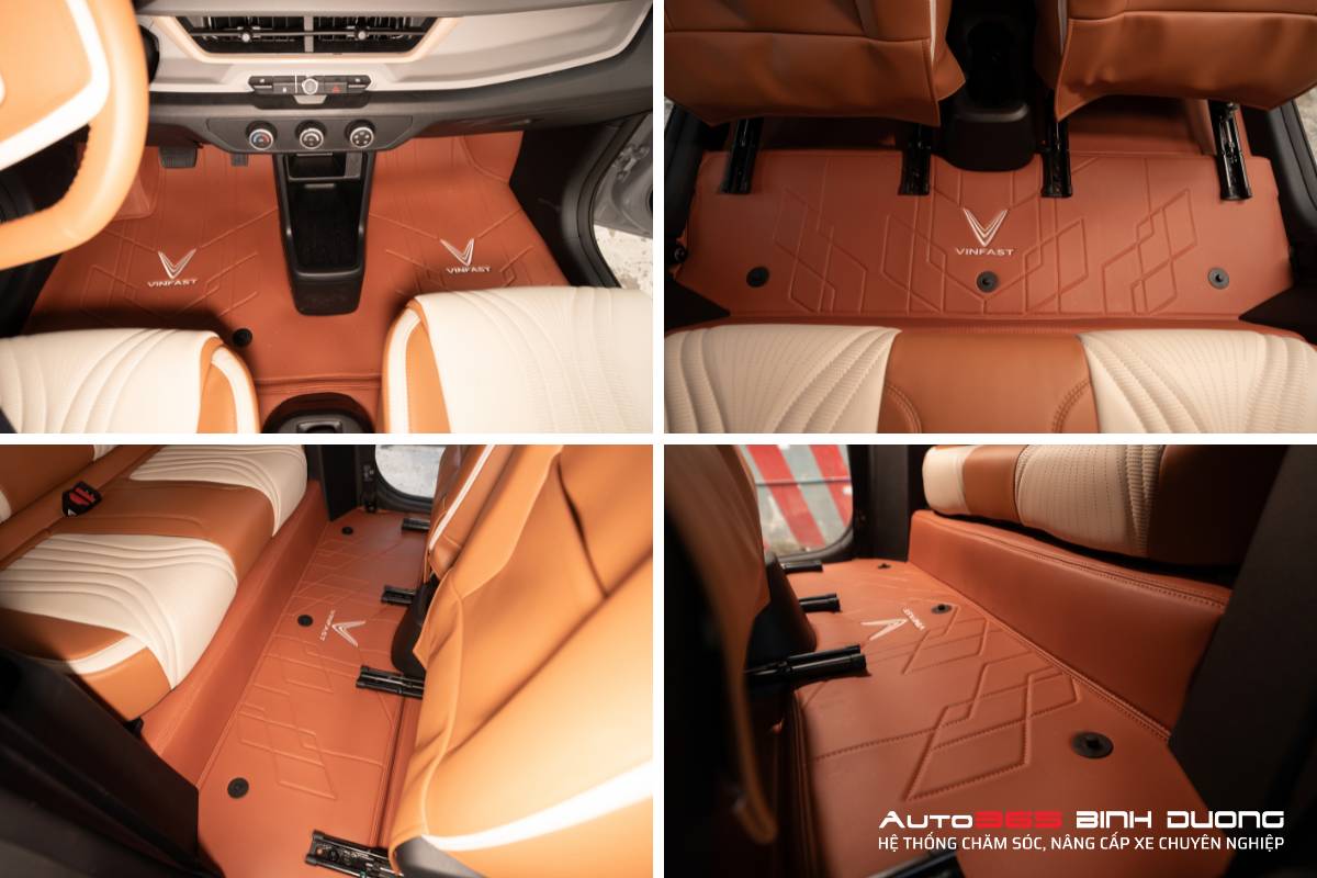 Anh Khách Độ Đổi Màu Nội Thất Vf3 Nâu Kem Tặng &Quot;Chị Nhà&Quot; - Auto365 Bình Dương Thi công làm sàn fiber cá nhân hóa cho VF3 màu nâu trang nhã