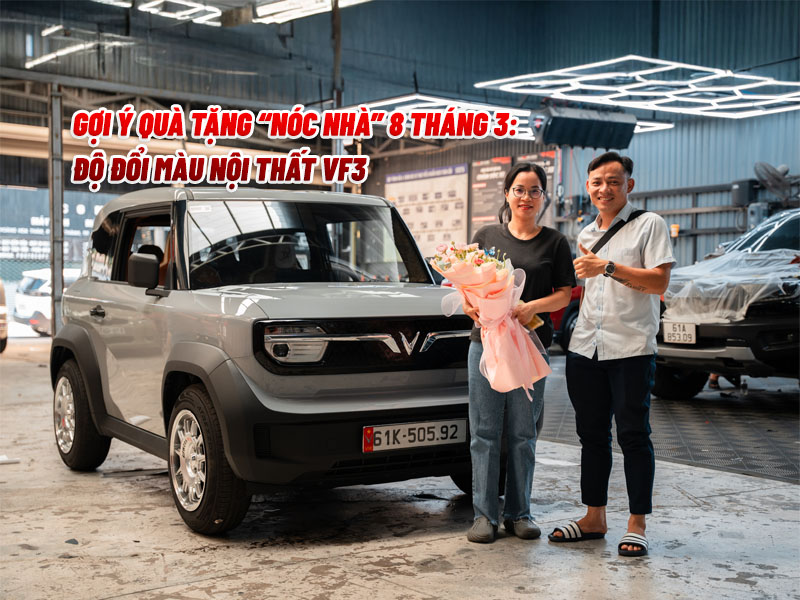 Anh Khách Độ Đổi Màu Nội Thất Vf3 Nâu Kem Tặng &Quot;Chị Nhà&Quot; - Auto365 Bình Dương Anh Khách Độ Đổi Màu Nội Thất VF3 Nâu Kem Tặng "Chị Nhà"