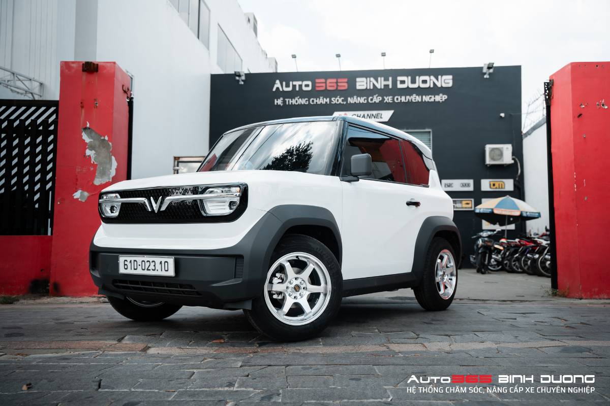 Độ Mâm Vf3 Volk Racing 6 Cây | Mâm Vinfast Vf3 Thể Thao - Auto365 Bình Dương Xe điện VF3 sau khi hoàn tất độ mâm trông thể thao và cá tính hơn hẳn