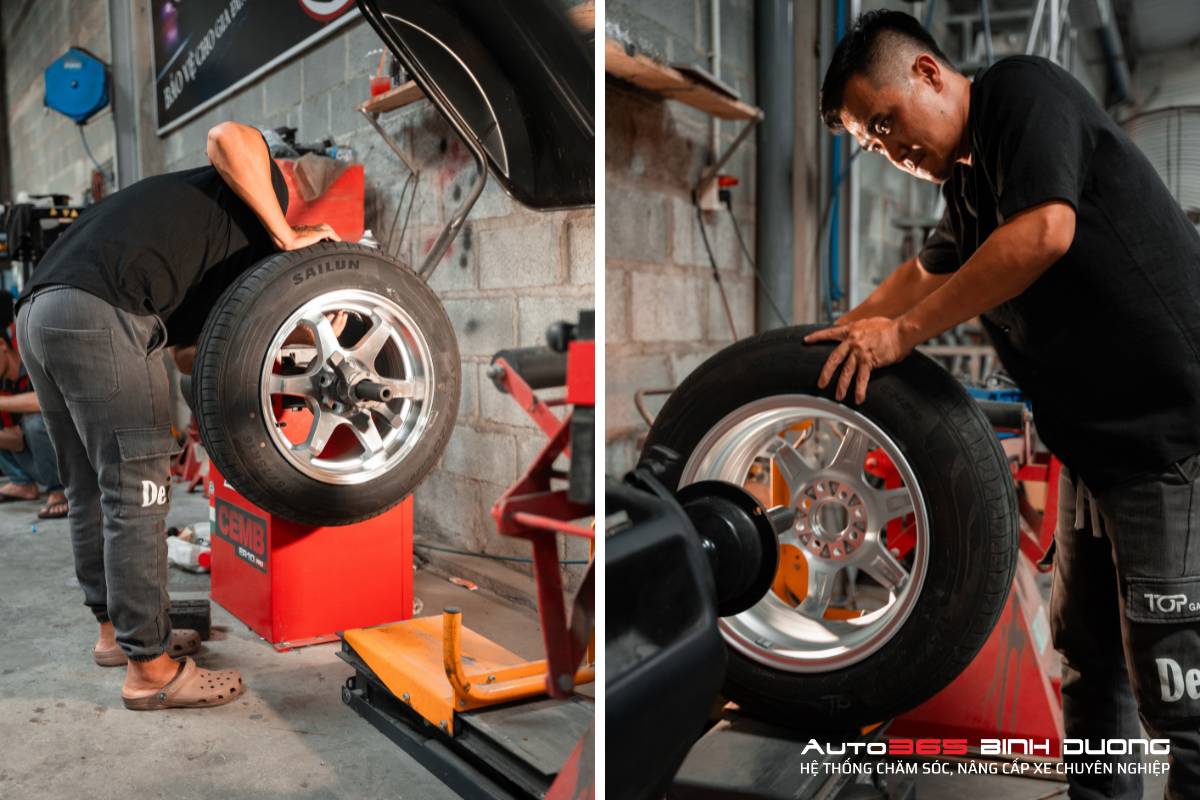 Độ Mâm Vf3 Volk Racing 6 Cây | Mâm Vinfast Vf3 Thể Thao - Auto365 Bình Dương Tiến hành lắp mâm VF3 VOLK RACING 6 cây tại Auto365 Bình Dương