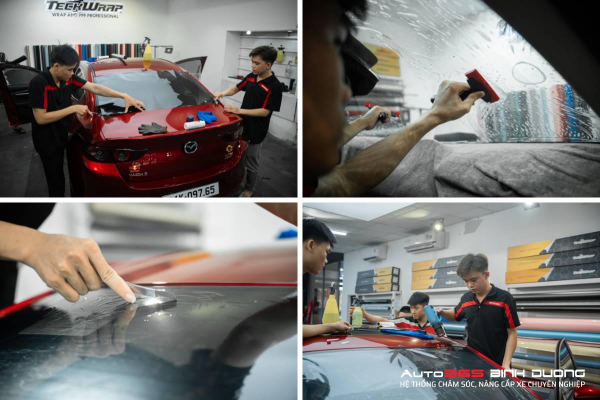 Dán Phim Cách Nhiệt Mazda 3 Chống Nóng Thương Hiệu 3M - Auto365 Bình Dương Thi công dán phim cách nhiệt Mazda 3 ở Auto365 Bình Dương