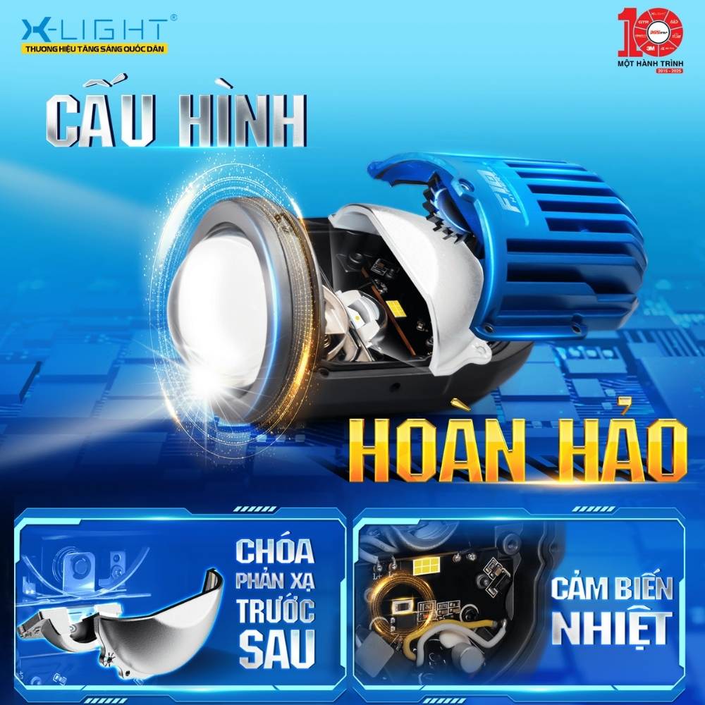 Bi Gầm X-Light F10 Hyper 2.0 - Auto365 Bình Dương Đèn Bi Gầm X-Light F10 Hyper 2.0 thiết kế choá phản xạ hiện đại, hiệu năng cao