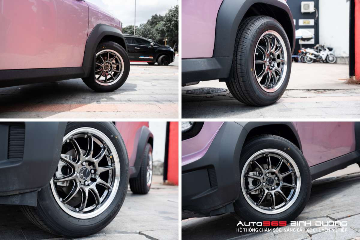 Auto365 Bình Dương tiến hành độ mâm Work cho Vinfast VF3 theo quy trình đạt chuẩn với trang thiết bị hiện đại