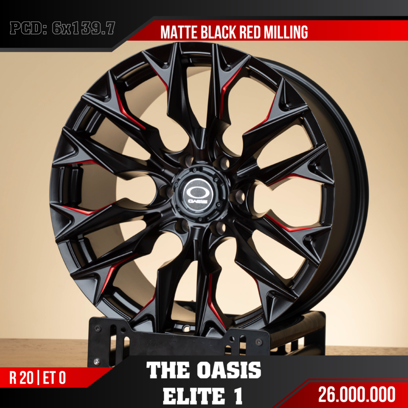 MâmOasis Elite 1 Matte Black Red Milling 20 Inch ET0