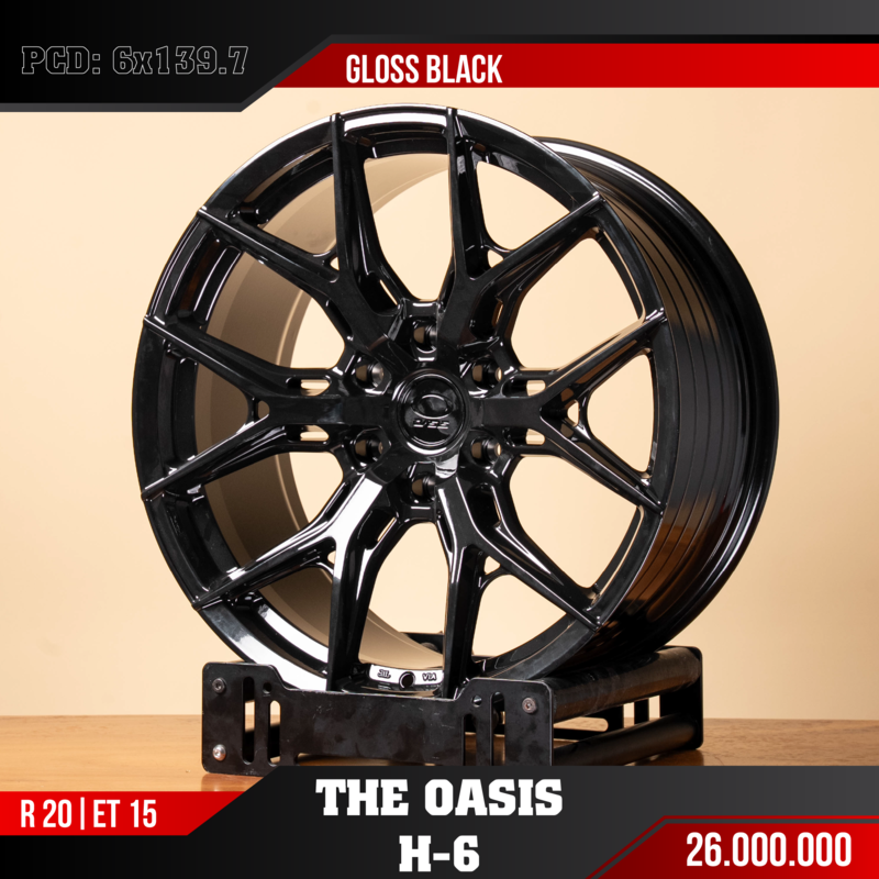 Mâm The Oasis H-6 Gloss Black 20 Inch ET15