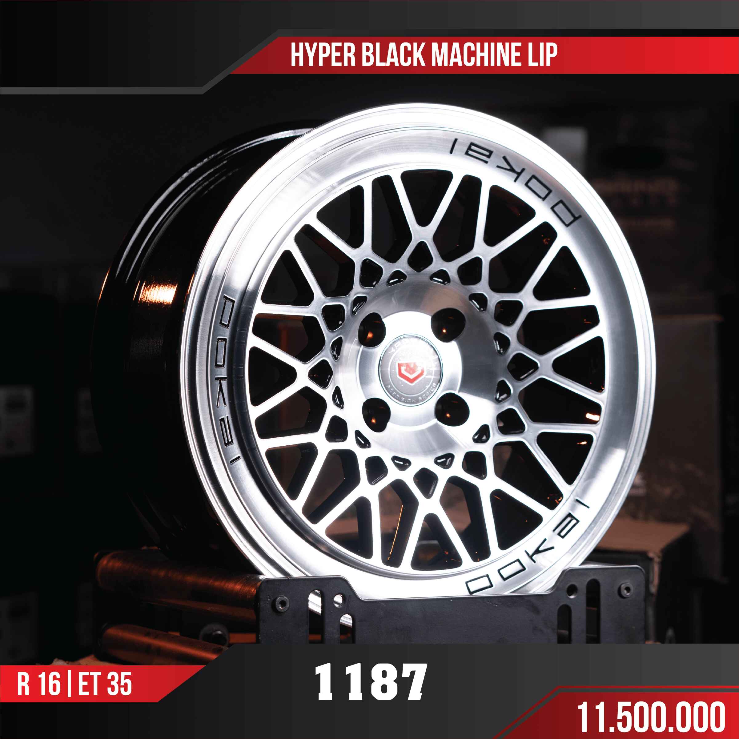 MÂM VF3 1187 HYPER BLACK MACHINE LIP 16 INCH ET35