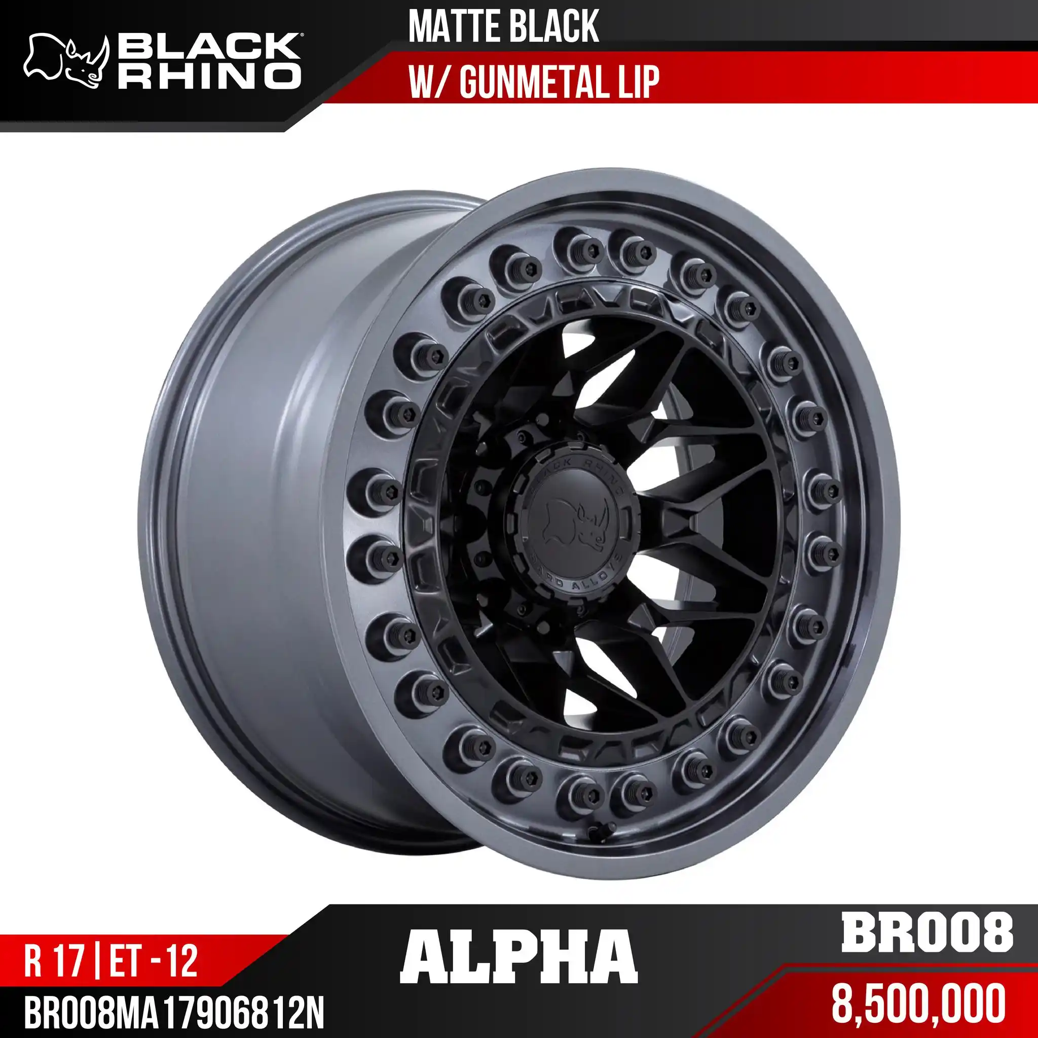 MÂM BLACK RHINO ALPHA BR008 MATTE BLACK W GUNMETAL LIP