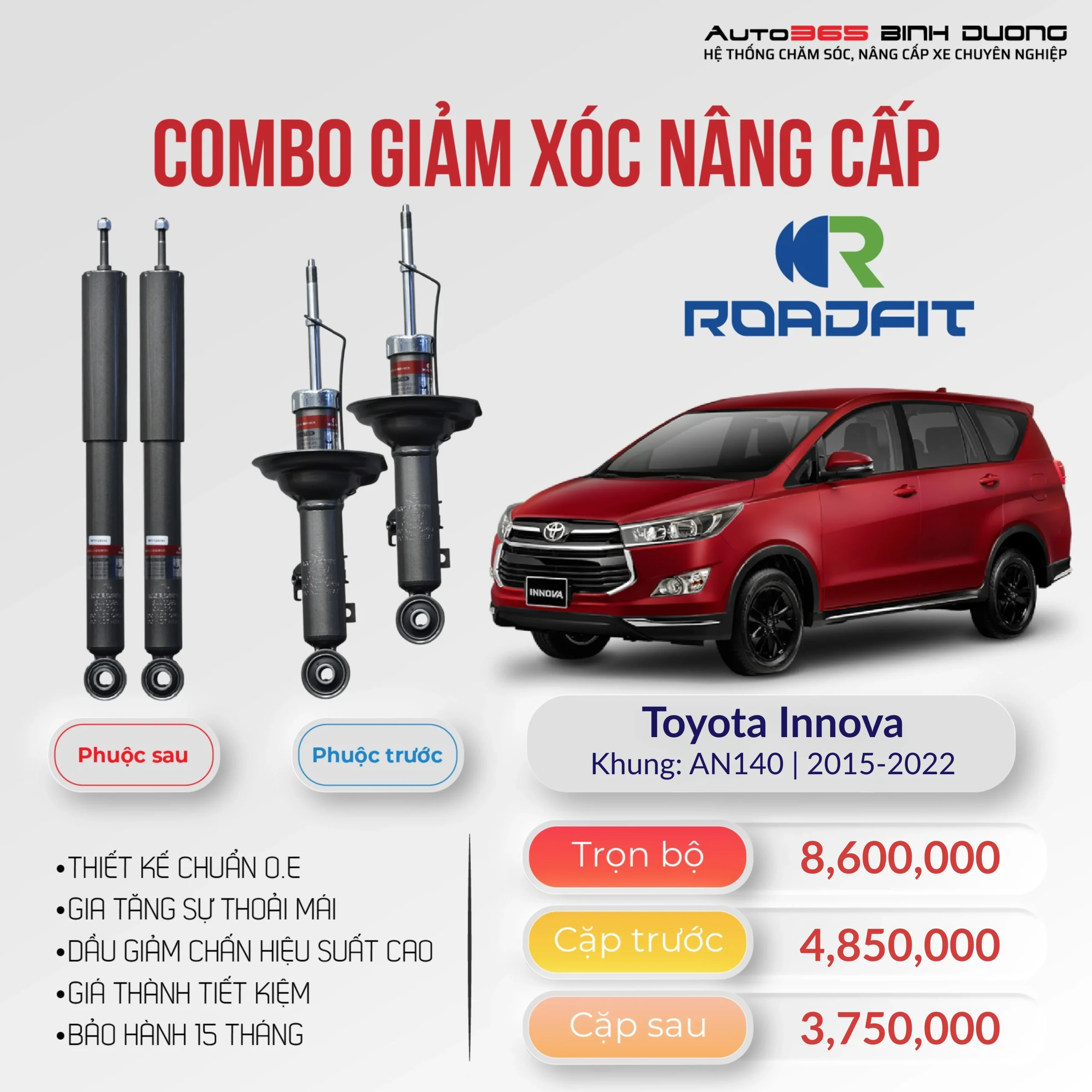Phuộc Roadfit cho Toyota Innova