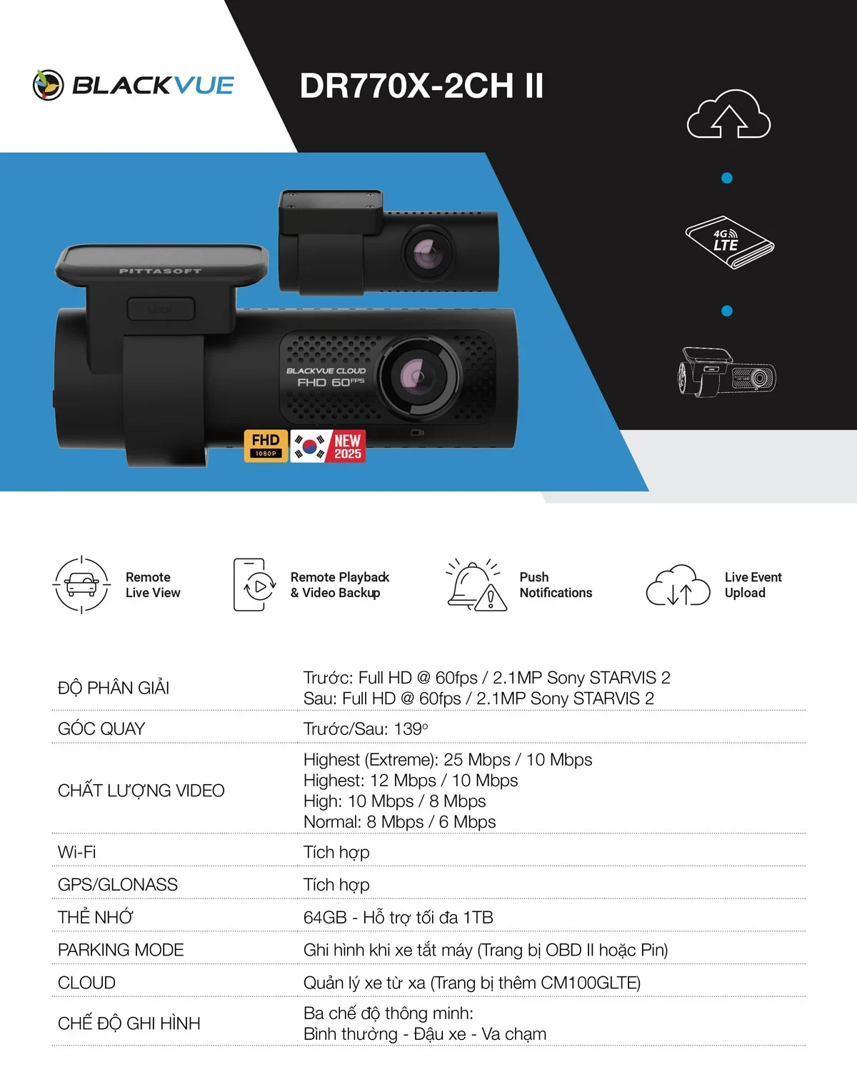 Camera Hành Trình Blackvue Dr770X-2Ch Ii - Auto365 Bình Dương Camera Hành Trình Blackvue DR770X-2CH II