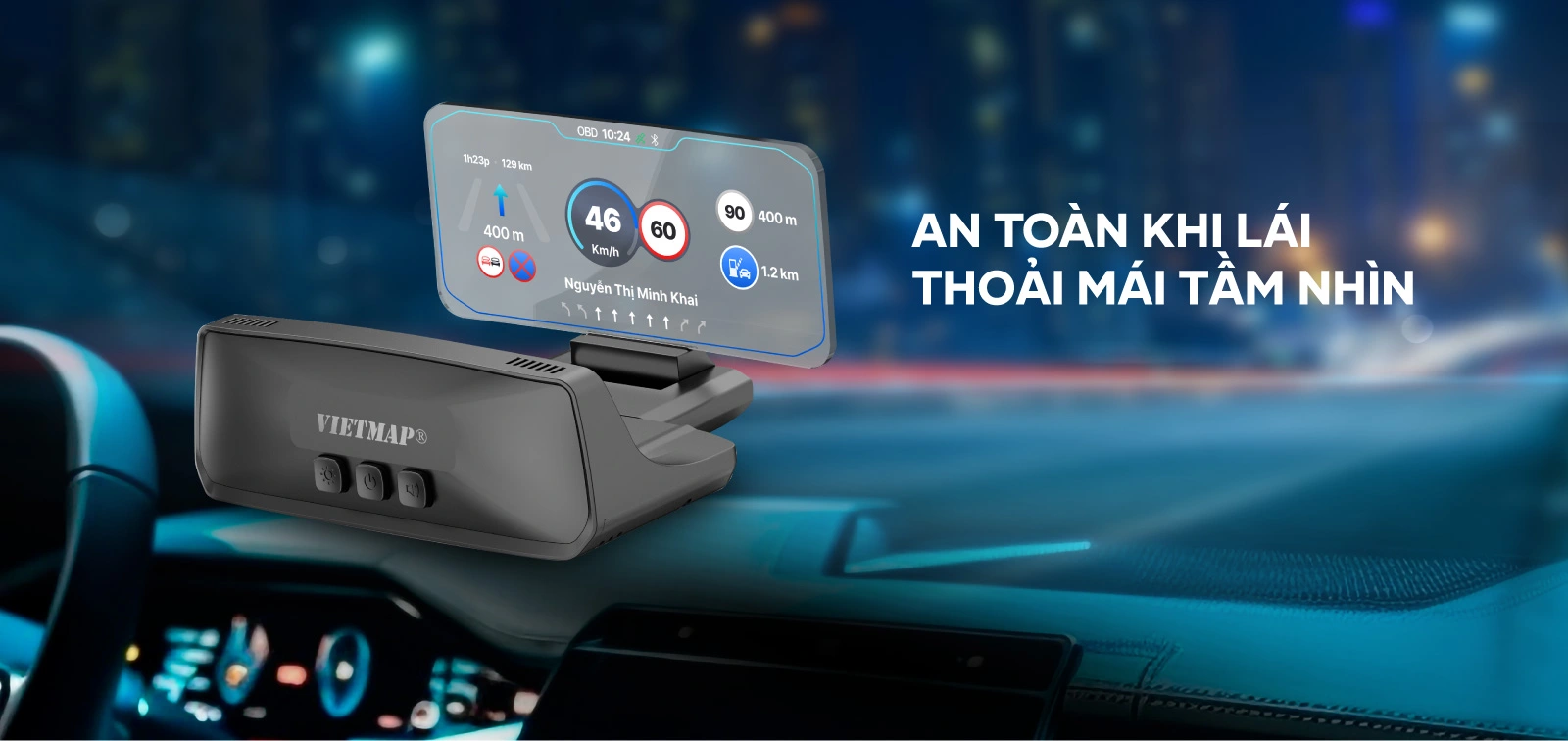 Hud Vietmap H50 Màn Hình Hiển Thị Thông Tin - Auto365 Bình Dương HUD VIETMAP H50