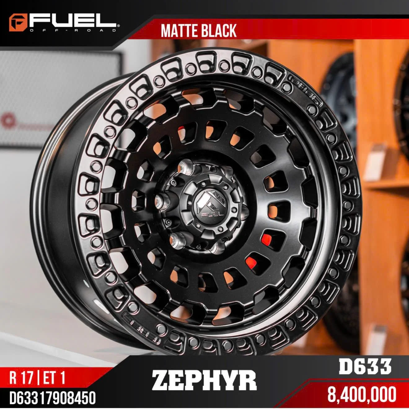 Mâm Fuel 17inch ET1 ZEPHYR Matte Black