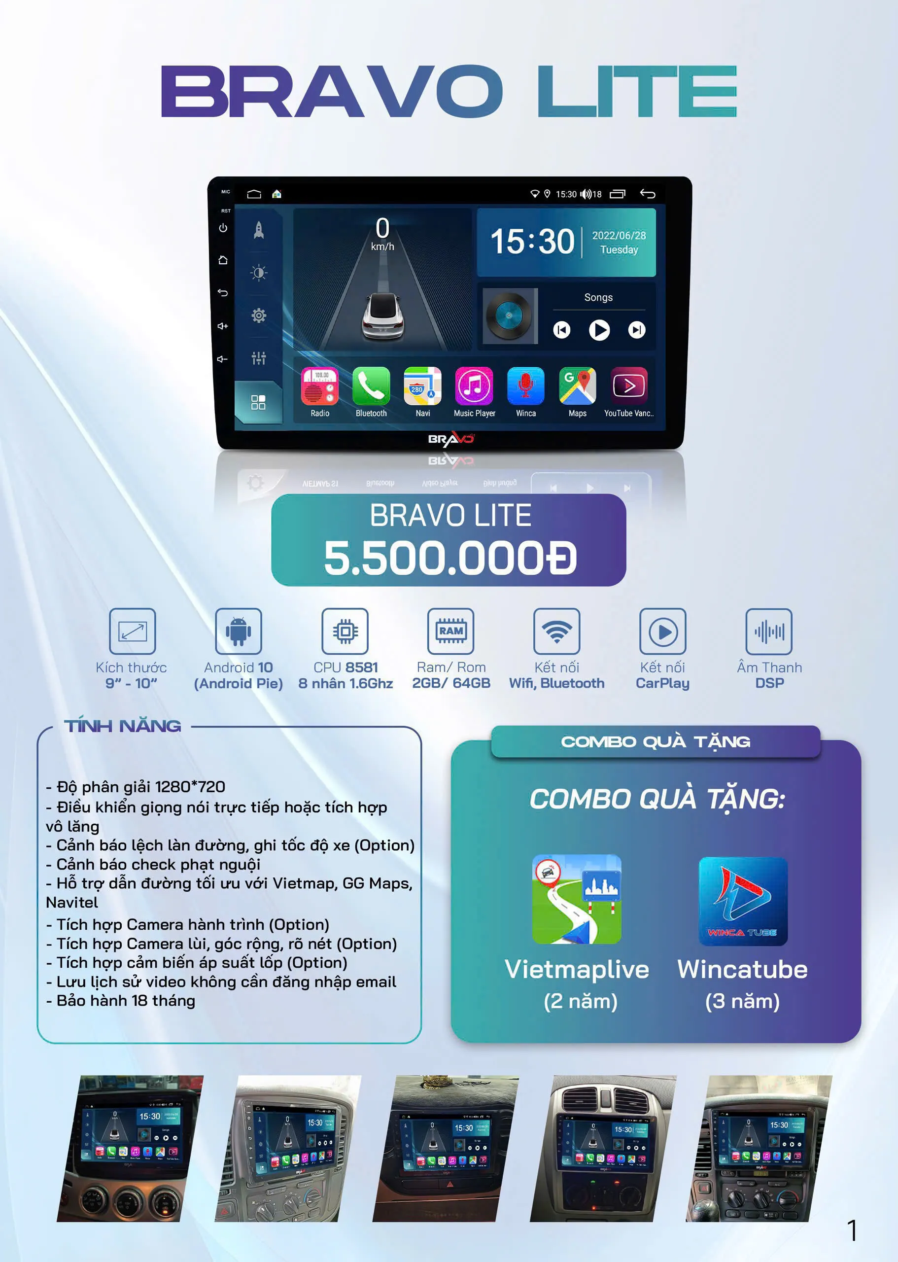Màn Hình Android Bravo B10 Lite - Auto365 Bình Dương Màn Hình Android Bravo B10 LITE